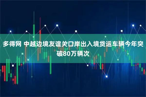 多得网 中越边境友谊关口岸出入境货运车辆今年突破80万辆次